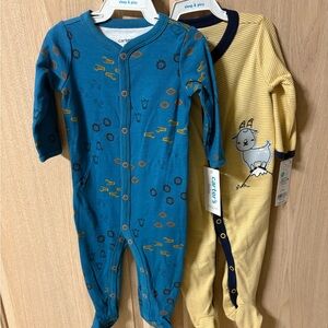 Carter's Teal and Yellow Footies Set